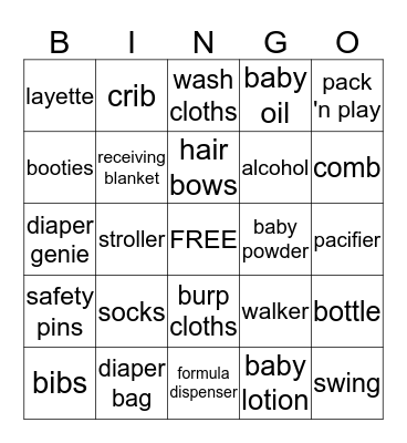 Skylar's Bingo Card