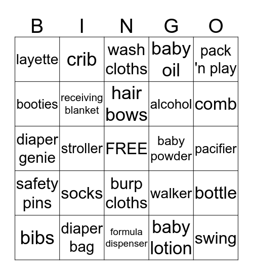 Skylar's Bingo Card