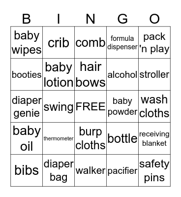 Skylar's Bingo Card