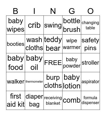 Skylar's Bingo Card