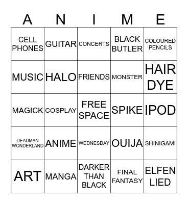 KAYA Bingo Card