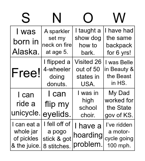 Do you know your co-worker? Bingo Card