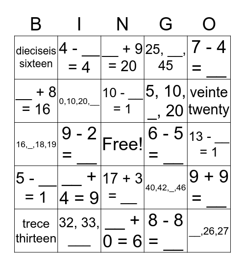 Black Elementary School Bingo Card