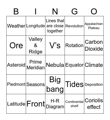 COMBO Bingo Card