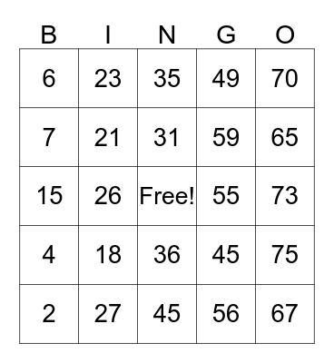 Staff Party Bingo Card