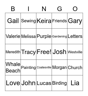 All About June Bingo Card