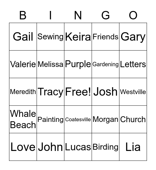 All About June Bingo Card