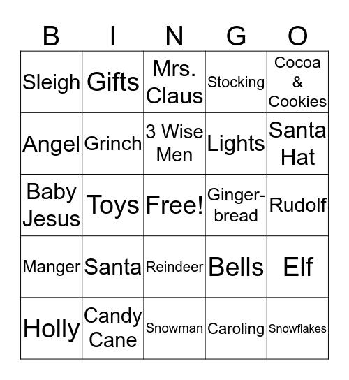 Christmas Bingo Card