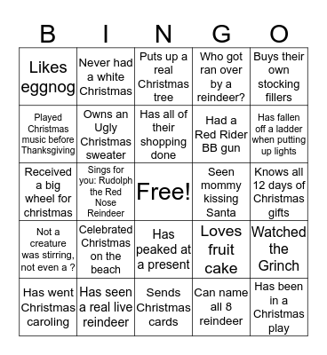Christmas Bingo Card