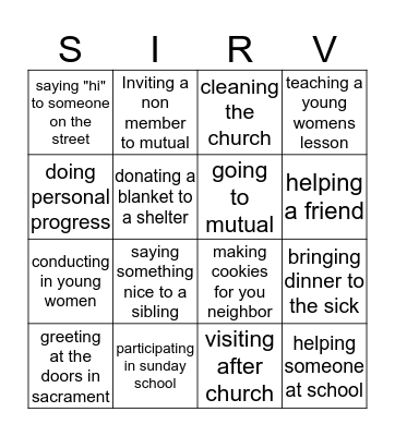 Come unto Christ Bingo Card