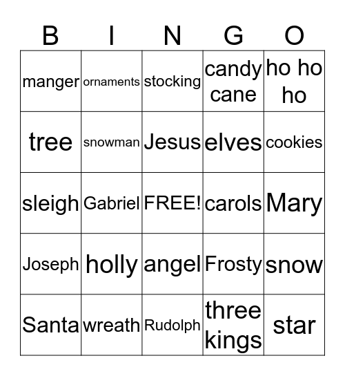 Christmas Bingo Card