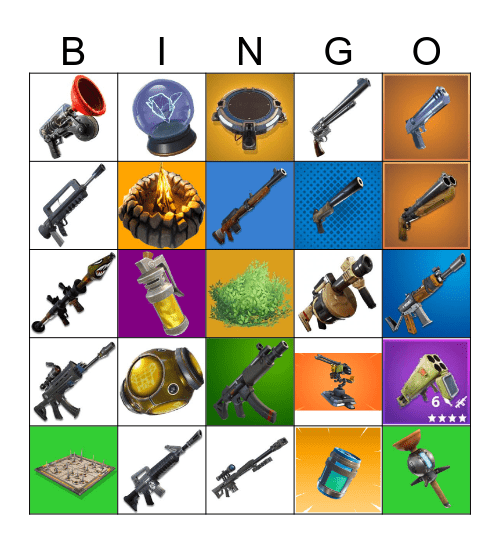 Fortnite Bingo Card