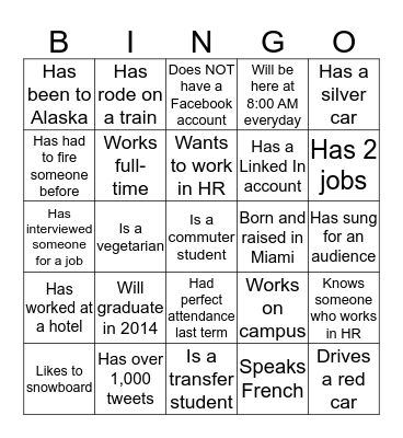 Who do you know...who knows you? Bingo Card