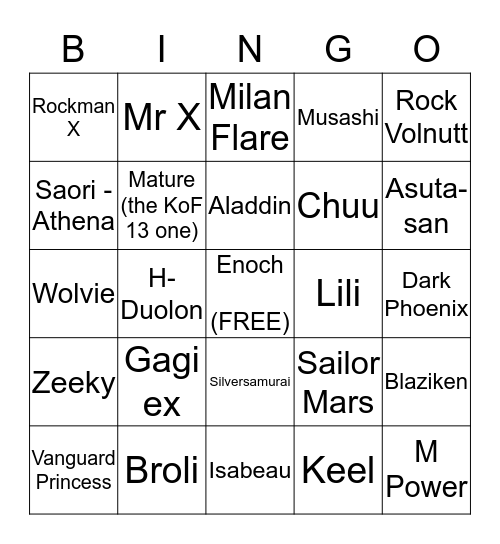 Salty Bingo Card