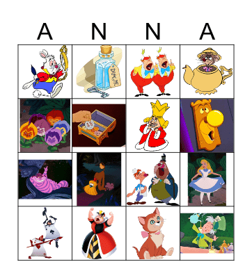 Annelise in "One-derland" Bingo Card