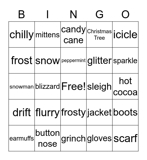 Christmas Bingo Card