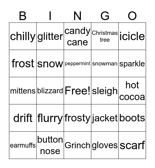 Christmas Bingo Card
