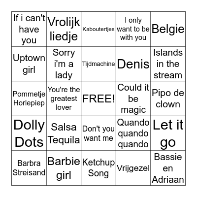 ZINGO- HET FOUTE UUR Bingo Card