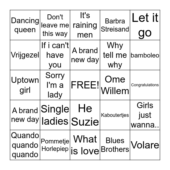 ZINGO-HET FOUTE UUR Bingo Card