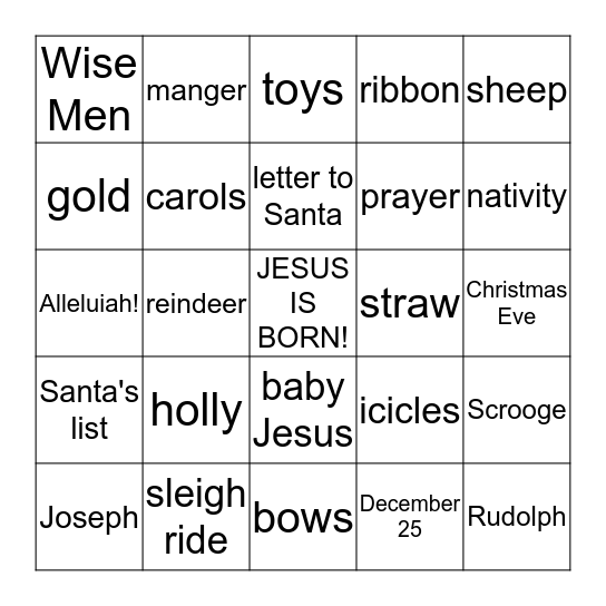 Christmas Bingo Card