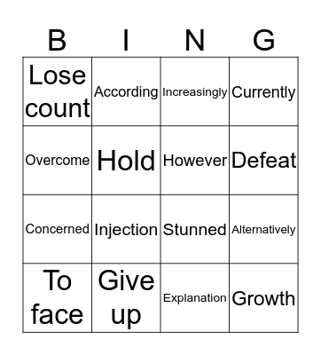 Expert Bingo Card