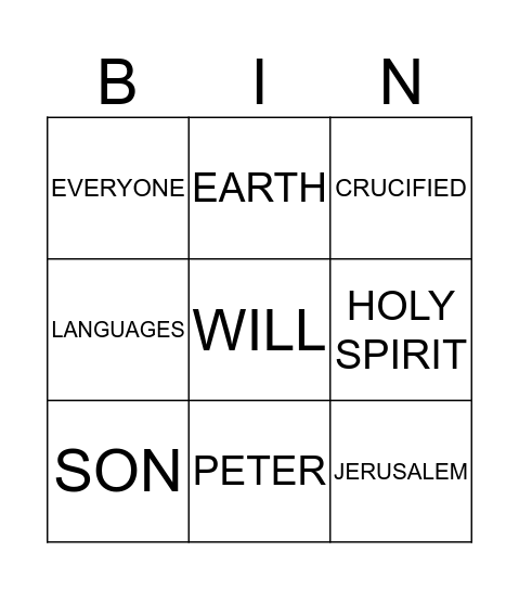 ALL PEOPLE BLESSED Bingo Card