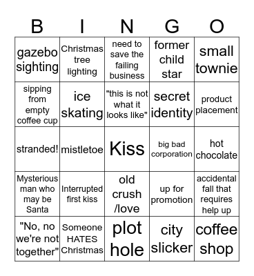 Hallmark Christmas Movie Bingo Card