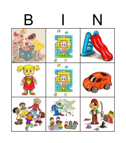 Games/Toys Bingo Card