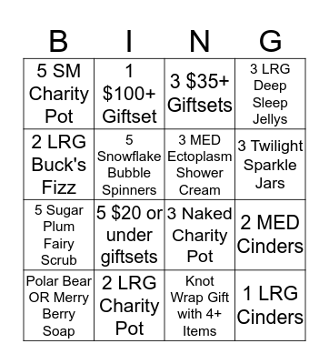 Sales Challenge BINGO Card