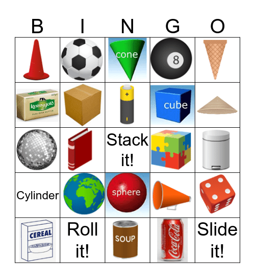 3D Shapes Bingo Card