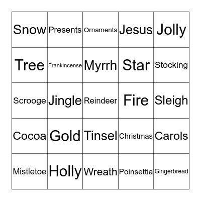 Christmas Bingo Card
