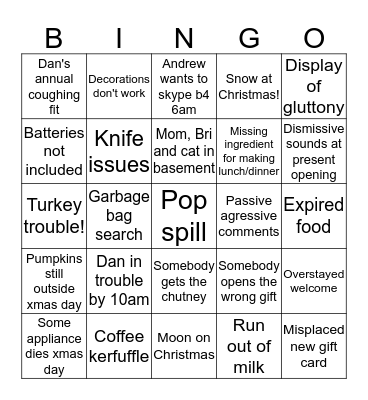 CHRISTMAS BINGO 2018 Bingo Card