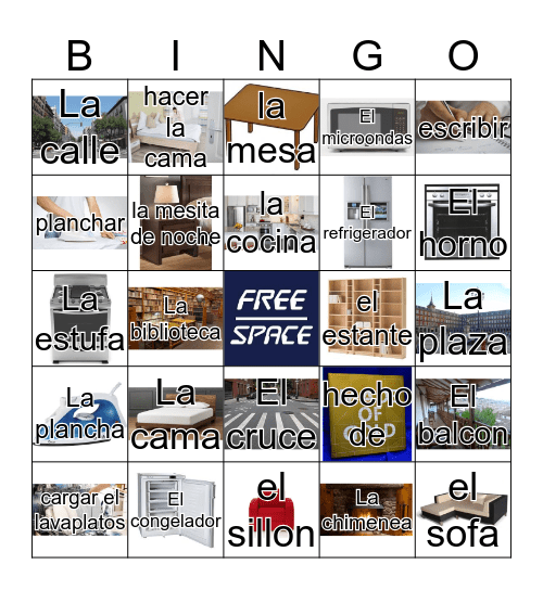 Zach McLaughlin            Spanish 2                           Bingo Card