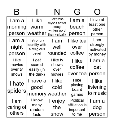 Who Am I? (#2) Bingo Card
