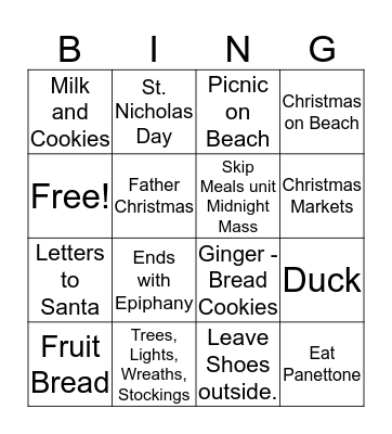 Christmas BINGO Card