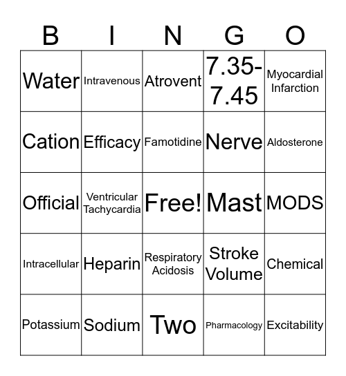 Chapter 13 Bingo Card