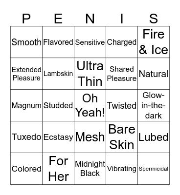 Bachelorette Condom "Bingo" Bingo Card