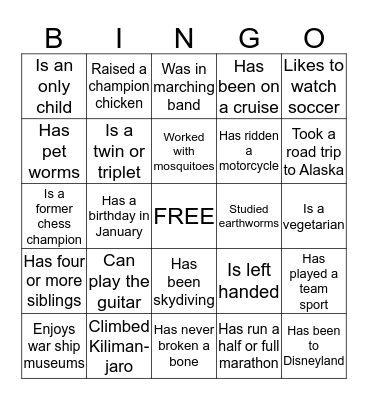 Icebreaker BINGO Card