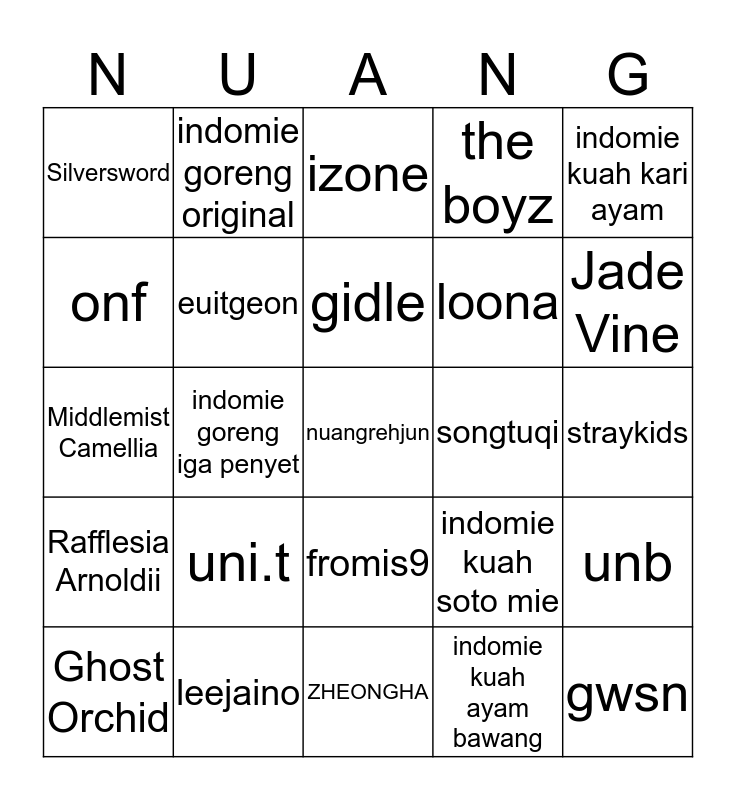 untitled bingo card bingo baker