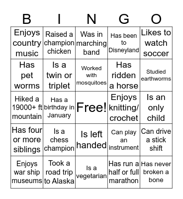 Icebreaker BINGO Card