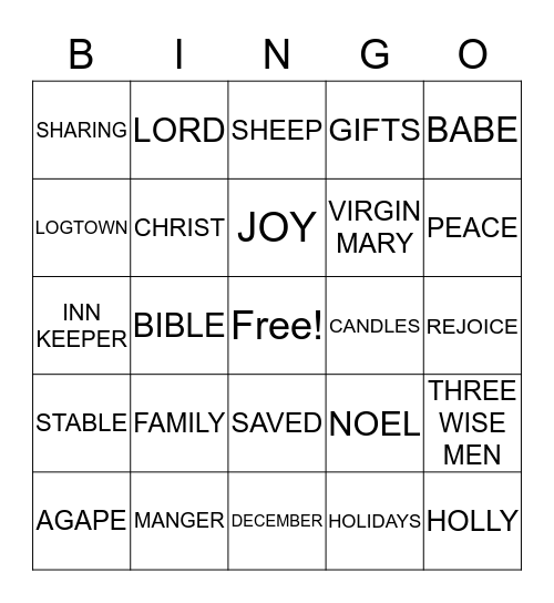 LOGTOWN CHRISTMAS BINGO Card