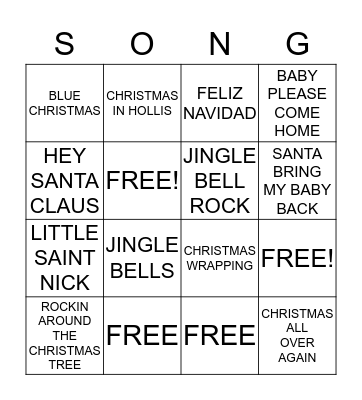 A  CHRISTMAS Bingo Card