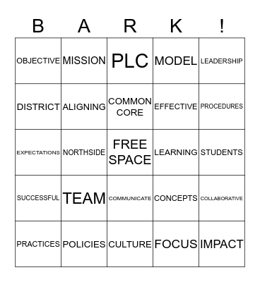 Aligning Policies, Practices, and Procedures With the Learning Mission Bingo Card