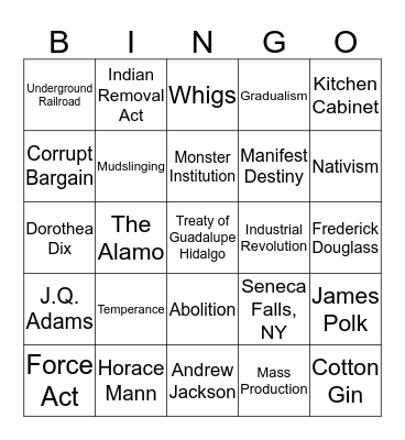 TEST REVIEW Bingo Card
