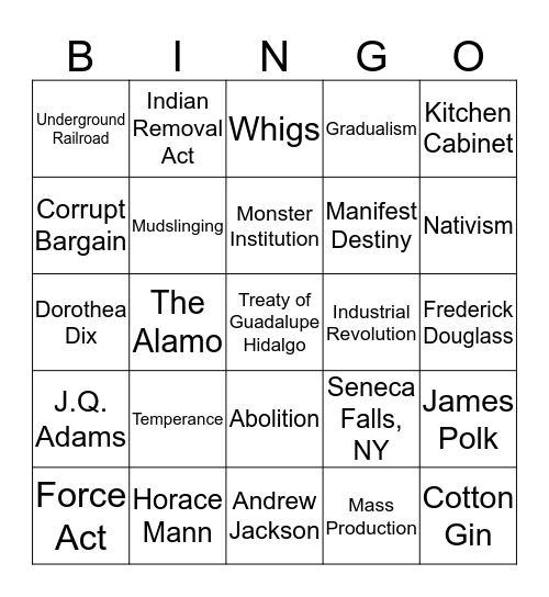 TEST REVIEW Bingo Card