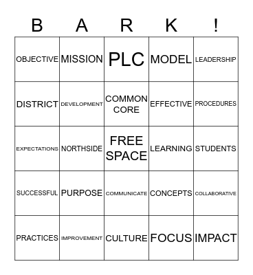 Aligning Policies, Practices, and Procedures With the Learning Mission Bingo Card