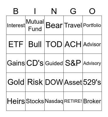 Jones Lingo Bingo Card