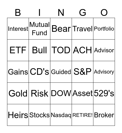 Jones Lingo Bingo Card