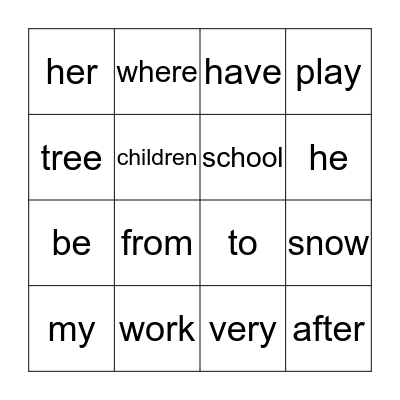 Phonics 4 Reading Lv1 13-15 Bingo Card