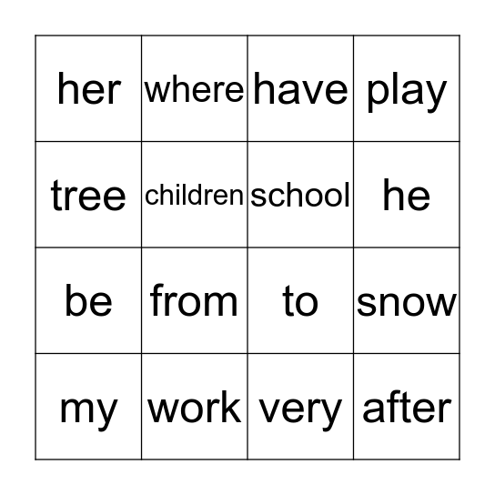 Phonics 4 Reading Lv1 13-15 Bingo Card